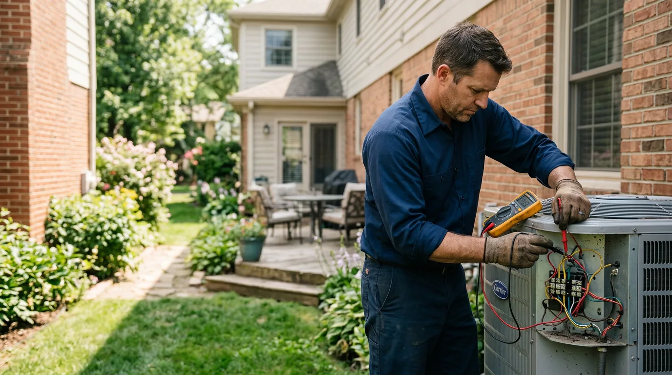 HVAC technician working near Bondurant, WY